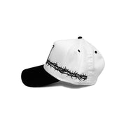 Crown of Thorns 5 Panel Hat (White/Black)